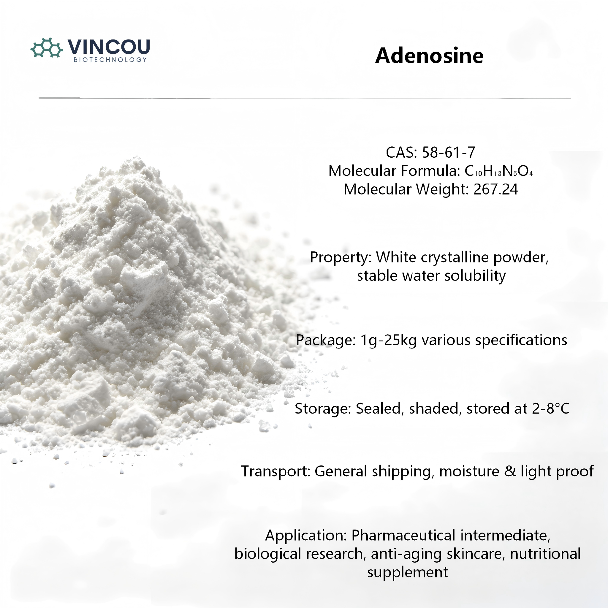Adenosine CAS 58-61-7 - Image 2